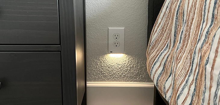 eco power next to bed